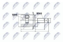 Комплект шарнірів, приводний вал 