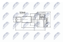 Комплект шарнірів, приводний вал 