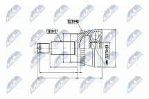 Шарнирный комплект, приводной вал 