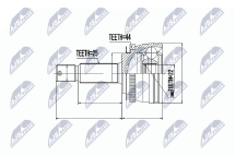 Шарнирный комплект, приводной вал 