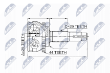 Шарнирный комплект, приводной вал 