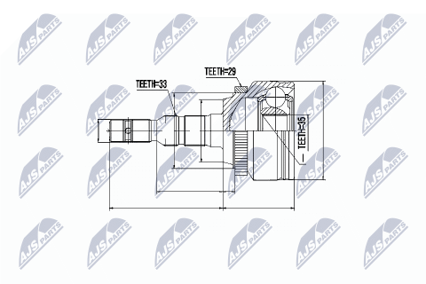 Комплект шарнірів, приводний вал 