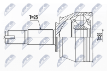 Комплект шарнірів, приводний вал 