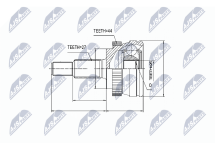 Шарнирный комплект, приводной вал 