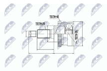 Шарнирный комплект, приводной вал 