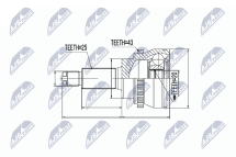 Комплект шарнірів, приводний вал 