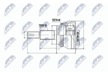 Шарнирный комплект, приводной вал 