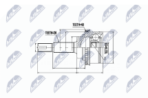Шарнирный комплект, приводной вал 
