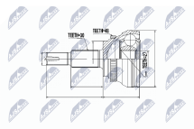Шарнирный комплект, приводной вал 