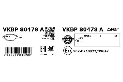 Комплект гальмівних накладок, дискове гальмо Комплект гальмівних накладок, дискове гальмо