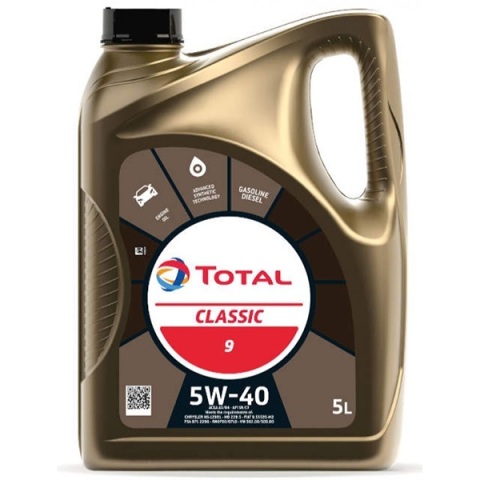 Моторна олива Total Classic 9 5W-40, 5 літрів Моторна олива Total Classic 9 5W-40, 5 літрів