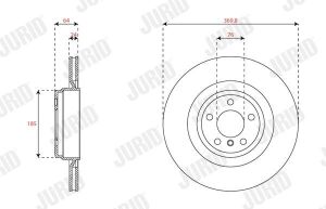 Тормозной диск зад. BMW 5: F01/F02/F03/F04/F07 08-17 (370*69,2)