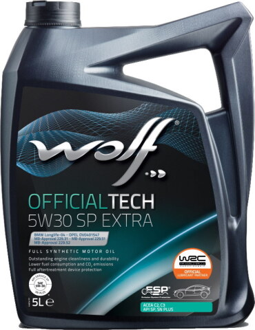 Моторна олива WOLF OFFICIALTECH C3 SP EXTRA 5W-30, 5 літрів