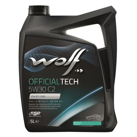 Моторна олива WOLF OFFICIALTECH C2 5W-30, 5 літрів Моторна олива WOLF OFFICIALTECH C2 5W-30, 5 літрів