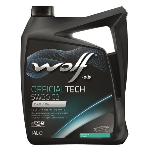 Моторна олива WOLF OFFICIALTECH C2 5W-30, 4 літри Моторна олива WOLF OFFICIALTECH C2 5W-30, 4 літри