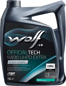 Моторна олива WOLF OFFICIALTECH UHPD EXTRA 5W-30, 5 літрів