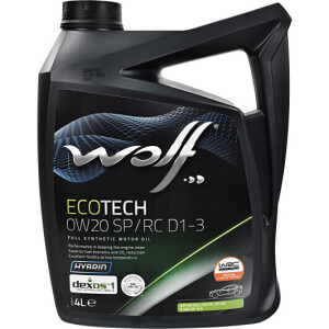 Моторна олива WOLF ECOTECH SP/RC D1-3 0W-20, 4 літри