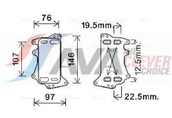 Масляный радиатор (без корпуса) BMW 1 F20, 2, 3 F30, 4, 5 F10, X1 E84, X3 F25, X5 F15 2.0d
