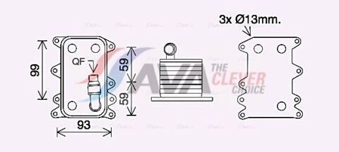 BMW Оливний радіатор (без корпусу) 5 E60, 6, 7 E65, X3 E83 2.0/3.0d BMW Оливний радіатор (без корпусу) 5 E60, 6, 7 E65, X3 E83 2.0/3.0d