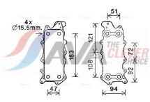 Масляный радиатор (без корпуса) Mercedes-Benz C-class W203/204, E-class W211/212, W164/166, W221/222, Sprinter, Vito, Chrysler 300C