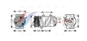 FORD Компресор кондиціонера GALAXY II 1.8, 2.0 TDCi 06-, MONDEO IV 1.8, 2.0 07-, S-MAX 1.8, 2.0 TDCi 06-