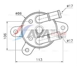 Масляный радиатор (без корпуса) Mazda 3/6, CX-5 1.5/2.5 2011–