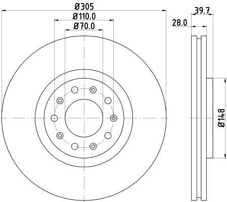 ALFA ROMEO гальмівний диск передн. GIULIETTA 2.0 10-, SPIDER 2.0 09-, 2.2 06- ALFA ROMEO гальмівний диск передн. GIULIETTA 2.0 10-, SPIDER 2.0 09-, 2.2 06-