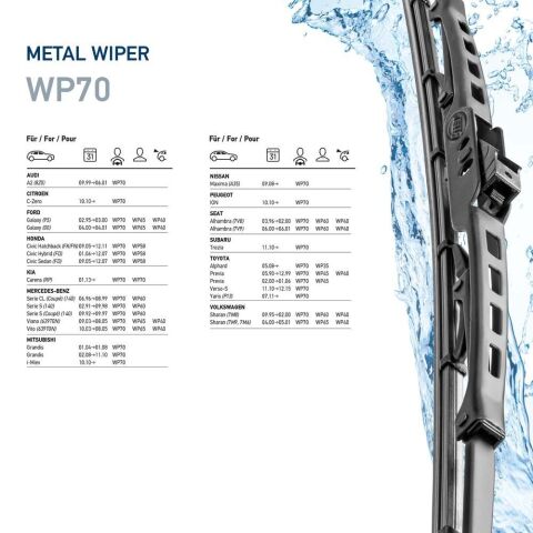 Щітка склоочисника безкаркасна Metal (1х700мм) Щітка склоочисника безкаркасна Metal (1х700мм)