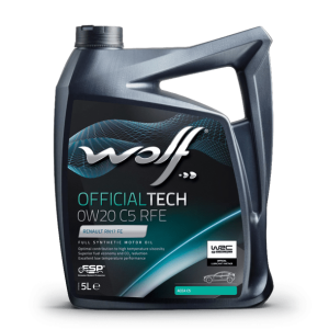 Моторное масло WOLF OFFICIALTECH C5 RFE 0W-20, 5 литров