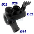Фланець охолоджувальної рідини Audi 80/100/A6 1.6/2.0 1991– Фланець охолоджувальної рідини Audi 80/100/A6 1.6/2.0 1991–