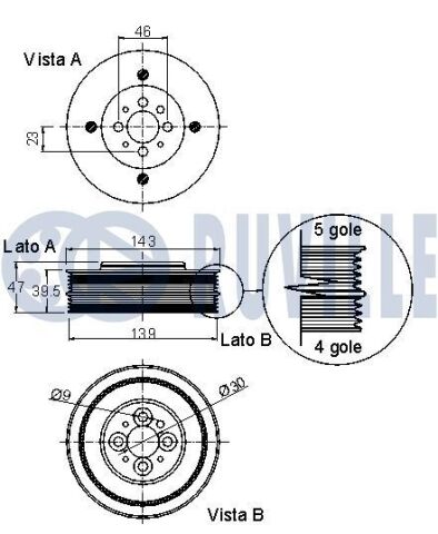 Шкив коленчатого вала Volkswagen Passat, Audi A4/A6, Škoda Superb