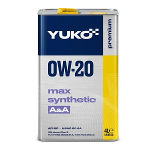 Моторна олива YUKO MAX SYNTHETIC 0W-20, 4 літри