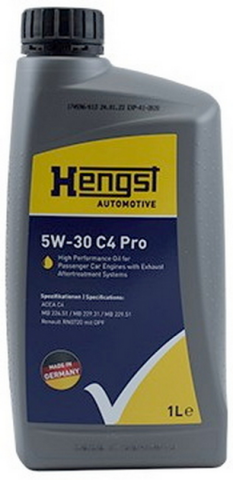 Моторна олива HENGST C4 Pro 5W-30, 1 літр Моторна олива HENGST C4 Pro 5W-30, 1 літр