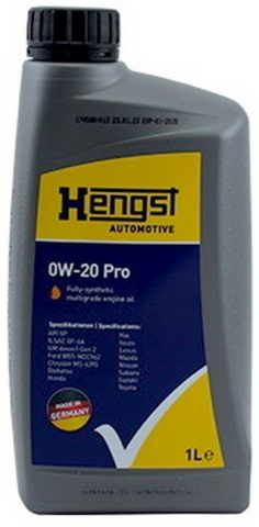 Моторное масло HENGST Pro 0W-20, 1 литр