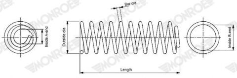 Пружина передняя L=338mm VW ID.5 (E39) 21-, ID.4 (E21) 20-