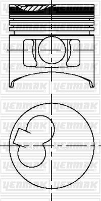 Поршень с кольцами і пальцем (1 та 3 ц.) (размер отв. 91,6 / +0,50) HYUNDAI Terracan, H-1, H100, Porter, 2.5D 94- (4ц) (D4BH)