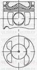 Поршень с кольцами и пальцем (размер отверстия 83.51 / +0.5) (OM 642.910/920/921/930/932/940/950/960/961/970)