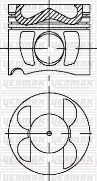 Поршень с кольцами и пальцем (размер отверстия 83.51 / +0.5) (OM 642.910/920/921/930/932/940/950/960/961/970)
