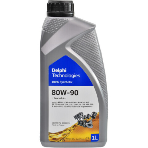 Трансмиссионное масло DELPHI Gear Oil 4 80W-90, 1 литр Трансмиссионное масло DELPHI Gear Oil 4 80W-90, 1 литр