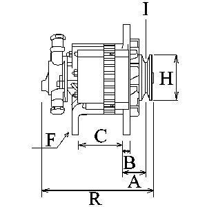 Генератор Ford Transit 2.5 DI/TD 91-00 (14V/70A) (шкив d=66.5mm) = 111742 Генератор Ford Transit 2.5 DI/TD 91-00 (14V/70A) (шкив d=66.5mm) = 111742
