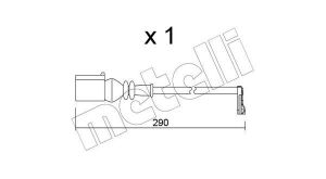 Датчик зносу гальмівних колодок (задніх) VW Crafter 2.0TDI 16- (L=290mm)