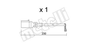 Датчик зносу гальмівних колодок VW Crafter 2.0TDI 16- (L=230mm)