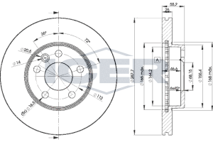 Диск тормозной (передний) Ford Galaxy 95-06/Seat Alhambra/VW Sharan 95-10 (288x25) (с покр.) (вент.)
