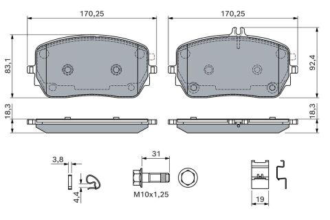 Колодки гальмівні (передні) MB GLE-class (V167C167) 18-/GLS-class (X167) 19- Колодки гальмівні (передні) MB GLE-class (V167C167) 18-/GLS-class (X167) 19-