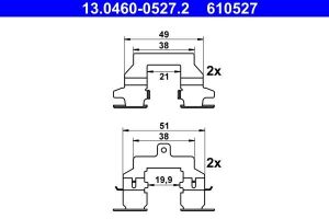Планка супорта (заднього) прижимна (к-кт) Renault Koleos 09-/Nissan X-Trail 07-13