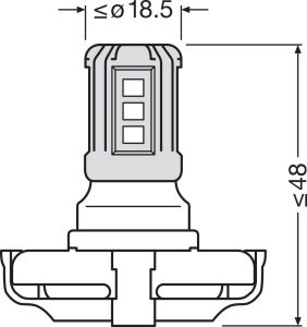 Автолампа светлодіодна Osram LED 12V PG20 PS19W (к/т 2 шт)