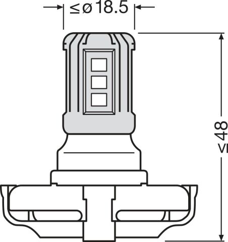 Автолампа светлодіодна Osram LED 12V PG20 PS19W (к/т 2 шт) Автолампа светлодіодна Osram LED 12V PG20 PS19W (к/т 2 шт)