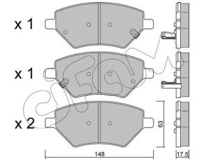 Комплект передніх гальмівних колодок 148,1*63*17,5 TIGGO 7 1.5 16-