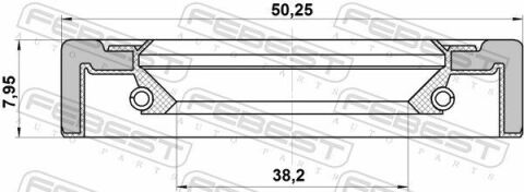 Сальник приводу 38.2x50.25x7.95x7.95 Сальник приводу 38.2x50.25x7.95x7.95