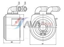 Оливний радіатор (без корпуса) MAVERICK 2.5, 3.0 00-, JAGUAR, MAZDA